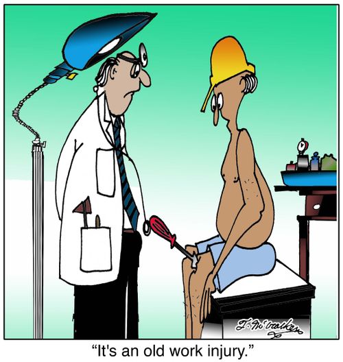 'It's an old work injury.'