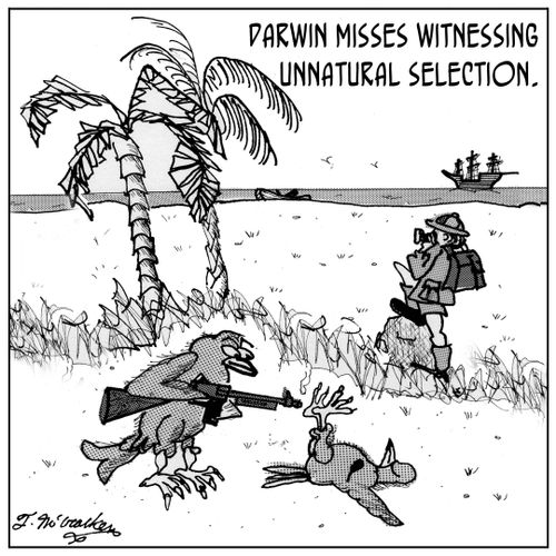 Darwin misses witnessing unnatural selection.