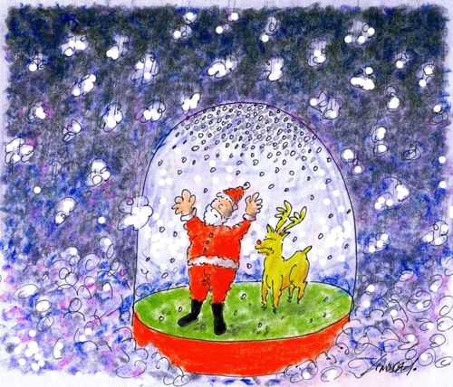 Santa Stuck In A Snow Globe