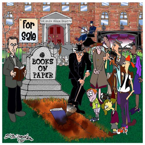 A funeral for Books on Paper.