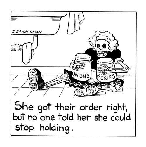 She got their order right, but no one told her she could stop holding.