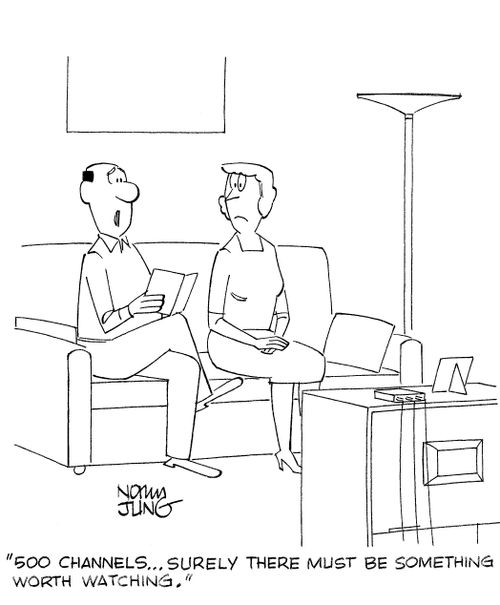 '500 channels...surely there must be something worth watching.'