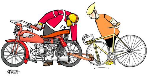 Biker and Cyclist.