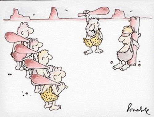 Prehistoric firing squad.