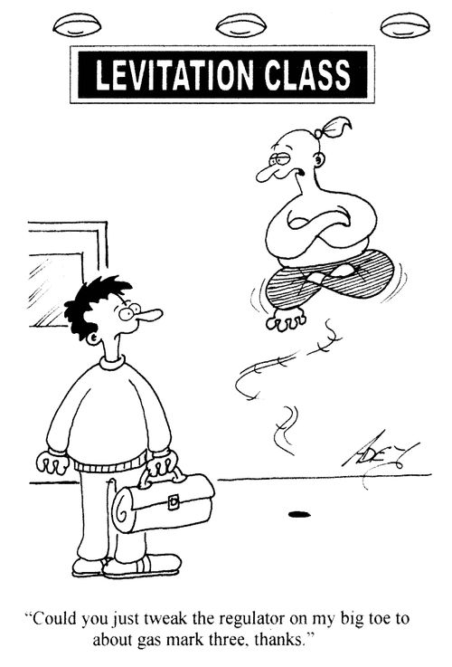 'Could you just tweak the regulator on my big toe to about gas mark three, thanks.'