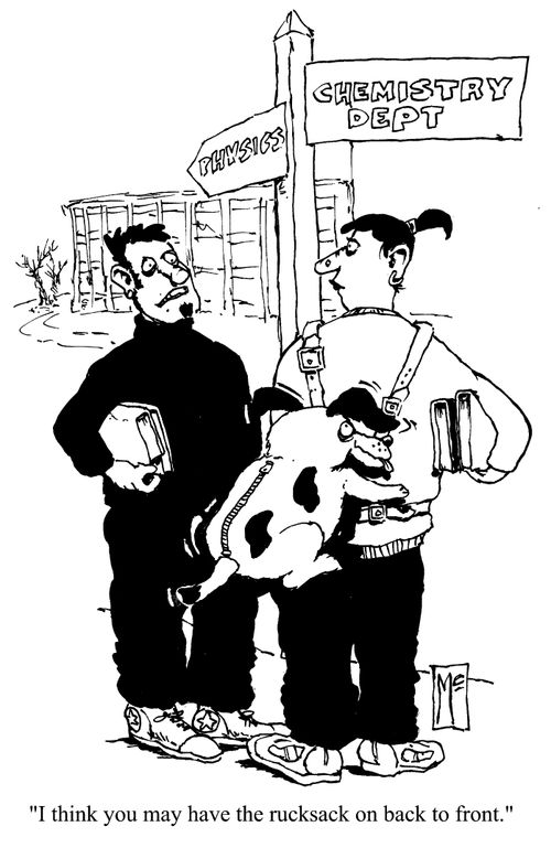 "I think you may have the rucksack on back to front."