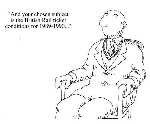 Mastermind - "You've chosen rail ticket conditions 1998-99."