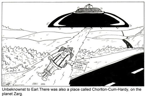 Hitch-hiker gets taken on board by aliens.