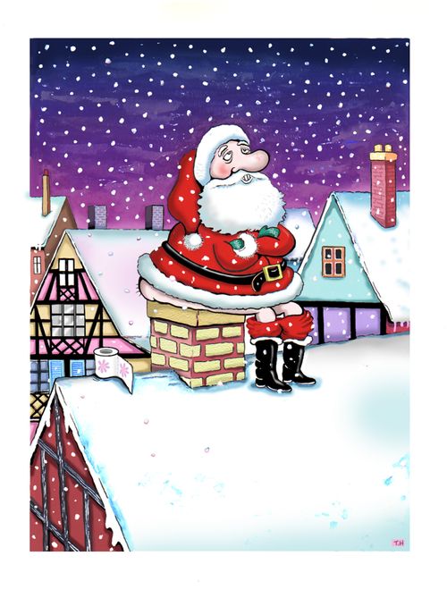 Santa gets caught short.
