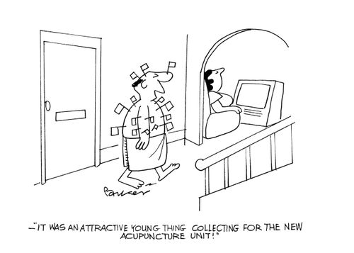 '-it was an attractive young lady collecting for the new acupuncture Unit.'
