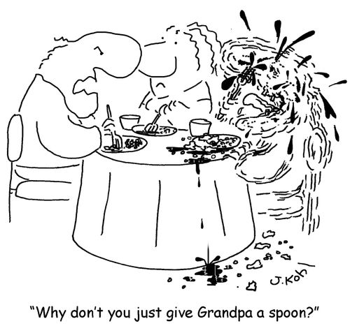 'Why don't you just give Grandpa a spoon?'
