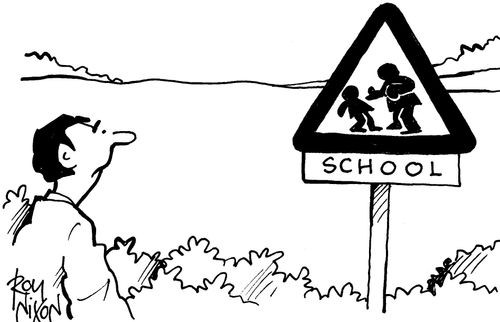 School sign - bullying.