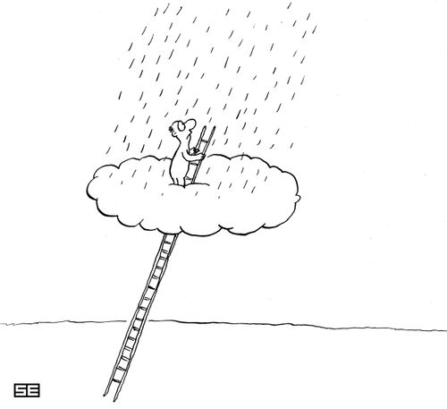Raining on top of the clouds.