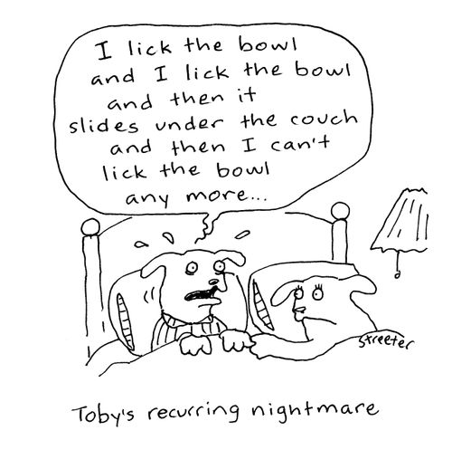 Dog with recurring nightmare.