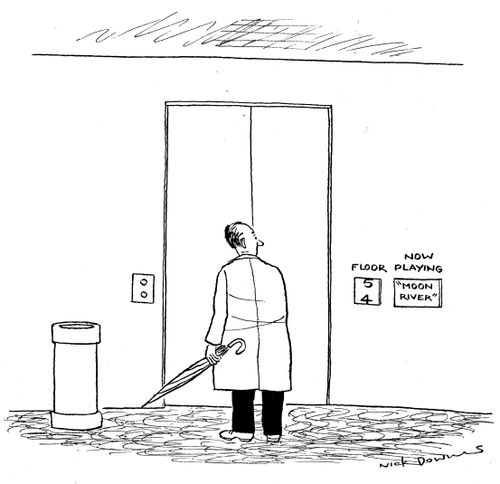 Man waiting for lift.