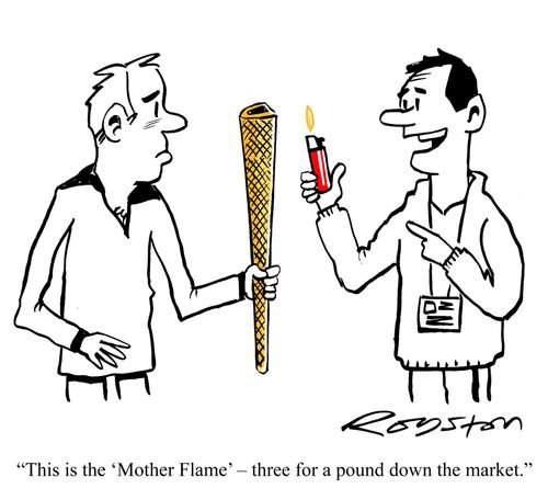 'This is the 'Mother Flame' - three for a pound down the market.'