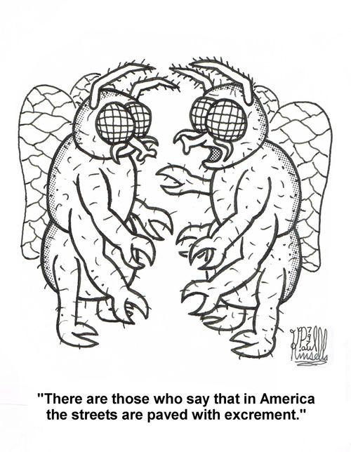 'There are those who say that in America the streets are paved with excrement.'
