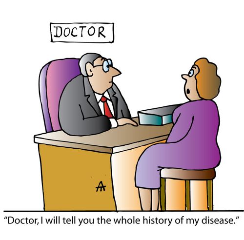 'Doctor, I will tell you the whole history of my disease.'