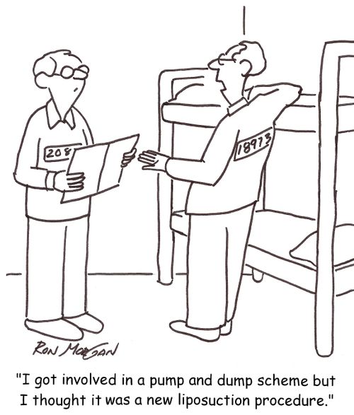 'I got involved in a pump and dump scheme but I thought it was a new liposuction procedure.'