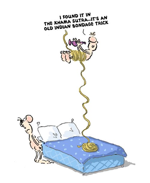 'I found it in the Khama Sutra...it's an old indian bondage trick.'