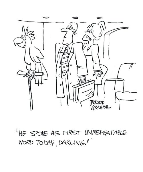 "He spoke his first unrepeatable word."