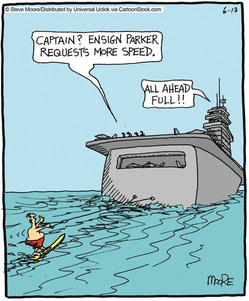 'Captain? Ensign Parker requests more speed.'