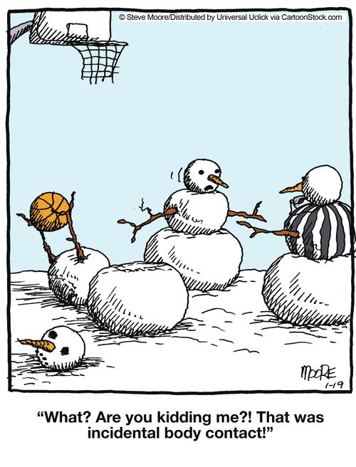 'What? Are you kidding me?! That was incidental body contact!'
