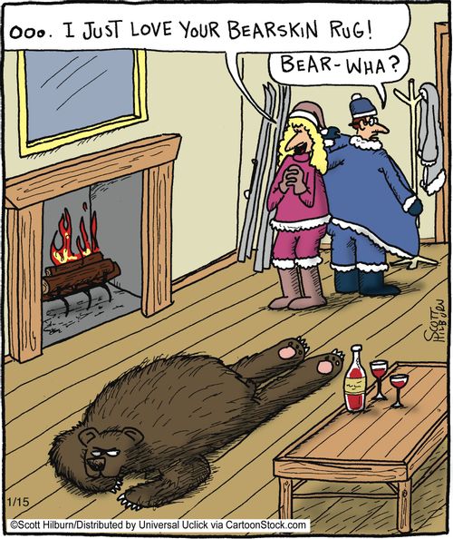 'Ooo. I just love your bearskin rug!'