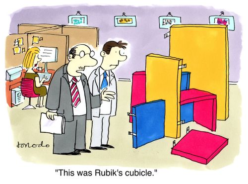 'This was Rubik's cubicle.'