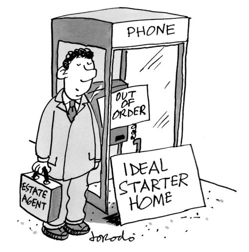 Estate agent offers out-of-order phonebox as ideal starter home.