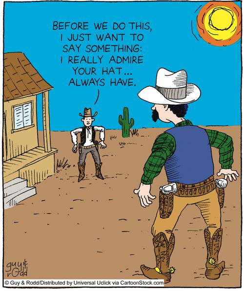 'Before we do this, I just want to say something: I really admire your hat... always have.'