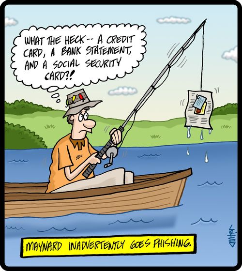 Maynard inadvertently goes phishing.