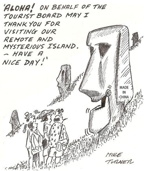 'Aloha! On behalf of the tourist board may I thank you for visiting our remote and mysterious island - Have a nice day!'