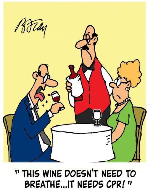 'This wine doesn't need to breathe...it needs CPR!'