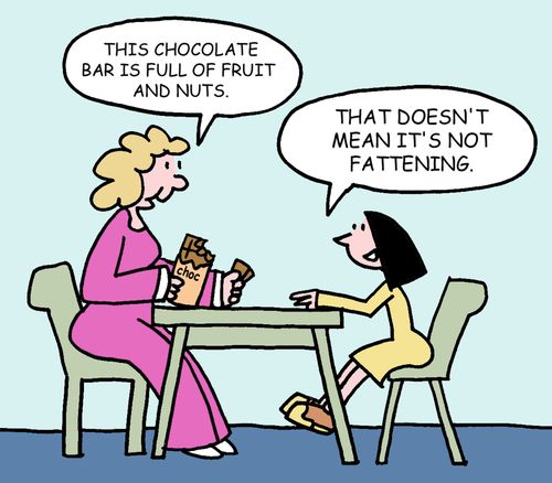 'This chocolate bar is full of fruit and nuts.'