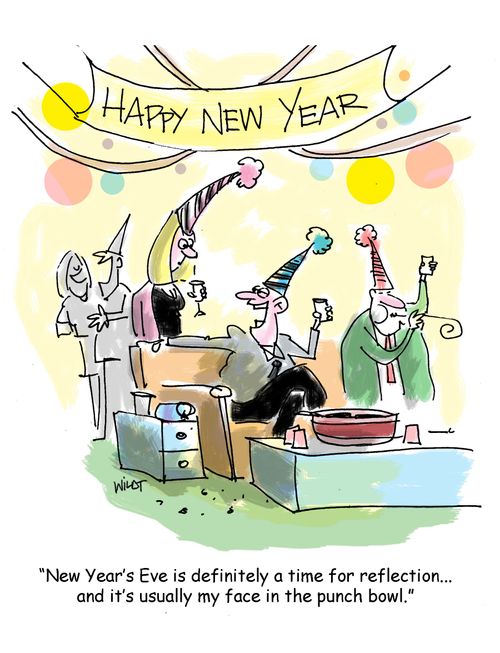 'New Year's Eve is definitely a time for reflection...and it's usually my face in the punch bowl.'
