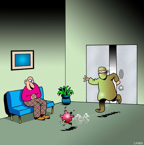 A heart escapes from the operating room.