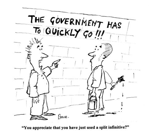 'You appreciate that you have just used a split infinitive!'
