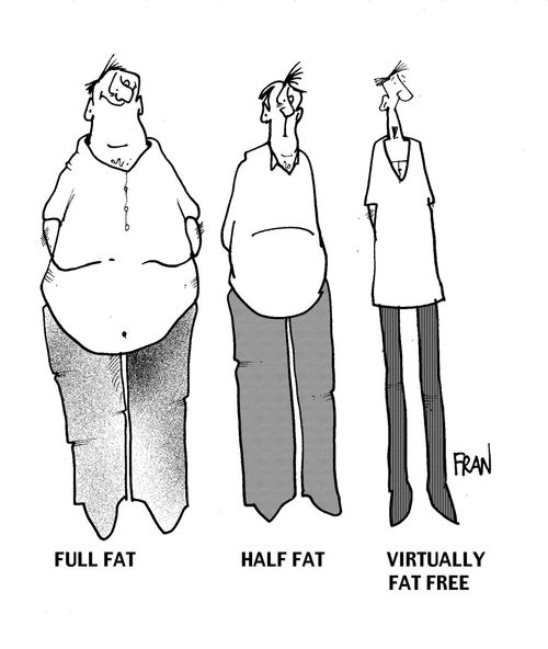 Full fatHalf fatVirtually fat free.