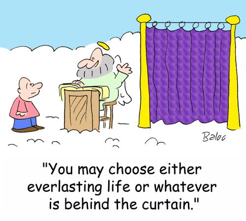 'You may choose either everlasting life or whatever is behind the curtain.'