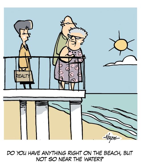 'Do you have anything right on the beach, but not so near the water?'