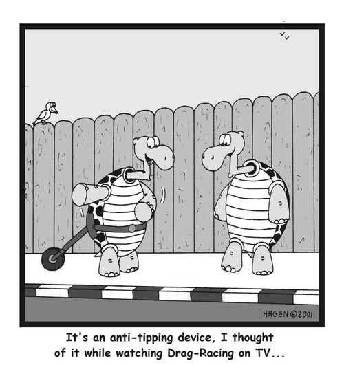 It's an anti-tipping device, I thought of it while watching Drag-Racing on TV...