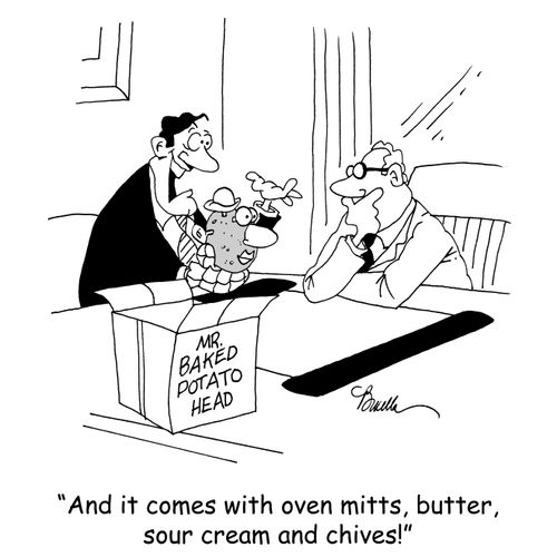 'And it comes with oven mitts, butter, sour cream and chives.'