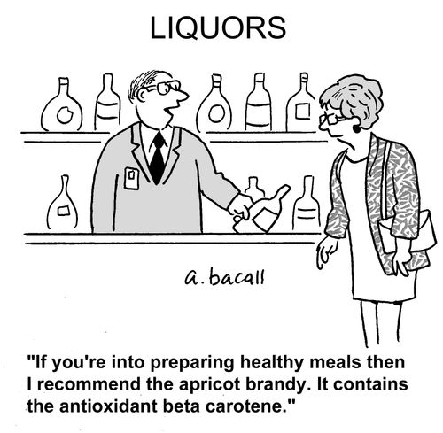 'If you're into preparing healthy meals then I recommend the apricot brandy. It contains the antioxidant beta carotene.'