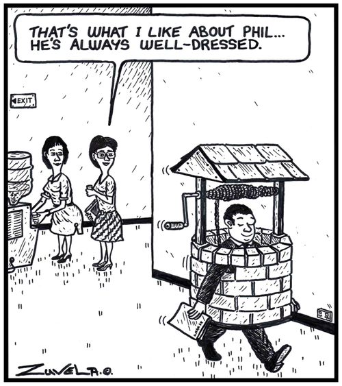 Woman: 'That's what I like about Phil...he's always well-dressed.'