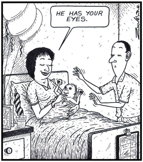 Mother: 'He has your eyes.'