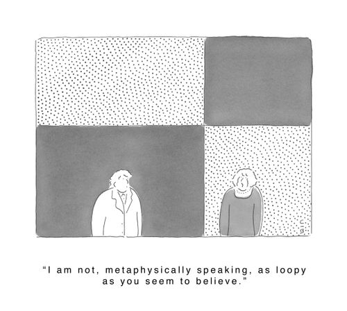 'I am not, metaphysically speaking, as loopy as you seem to believe.'