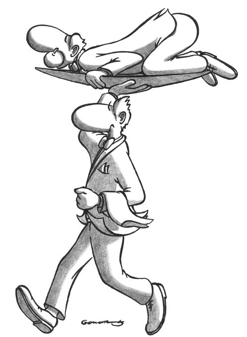 Waiter serving a man on a plate