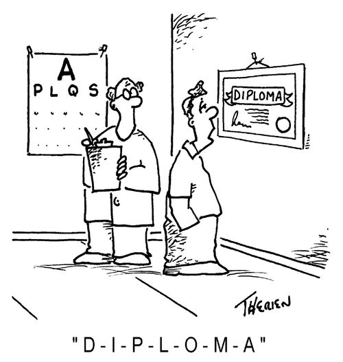 "D - I - P - L- O- M- A."