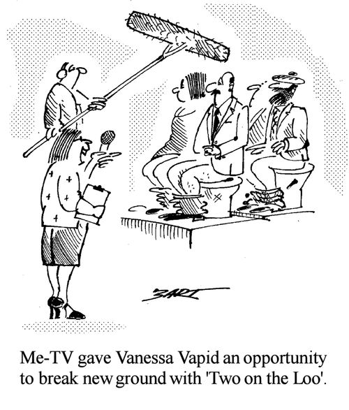 Me-TV gave Vanessa Vapid an opportunity to break new ground with 'Two on the Loo'.
